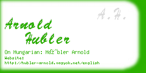 arnold hubler business card